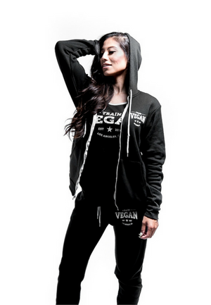 ZIP-UP HOODIE - TRAIN VEGAN (Unisex)