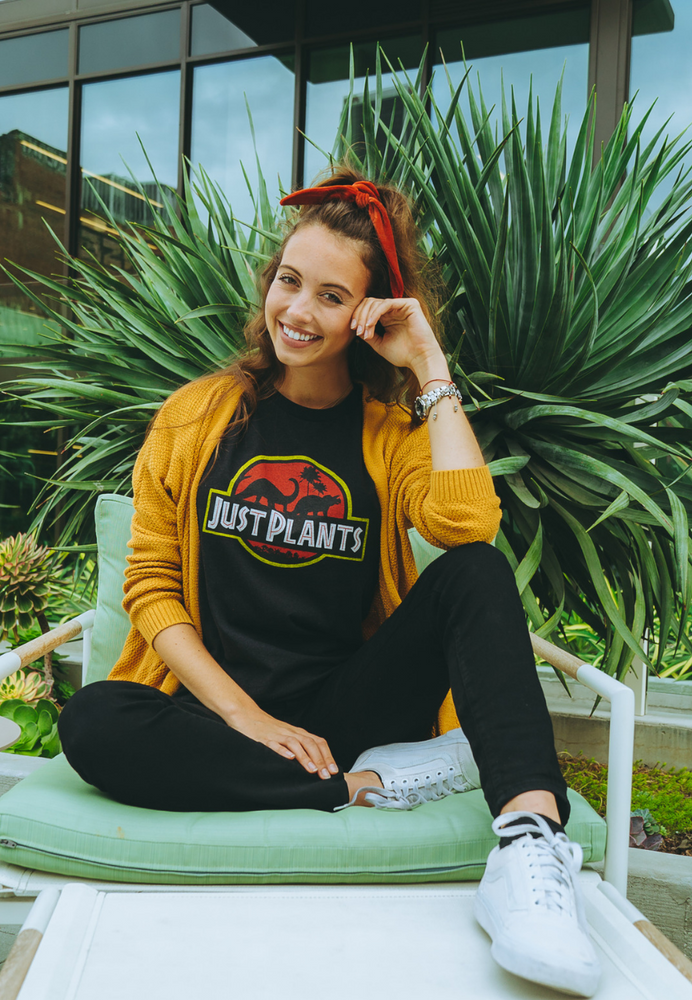 Just Plants Jurassic Park Vegan Shirt Design by Vegetaryn 