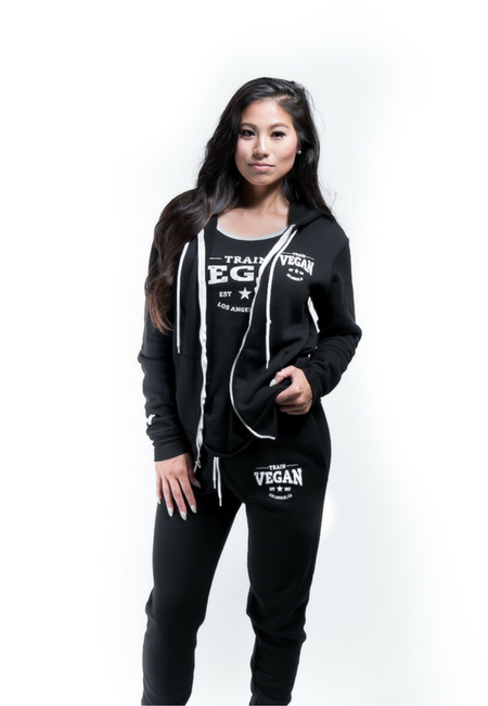 ZIP-UP HOODIE - TRAIN VEGAN (Unisex)