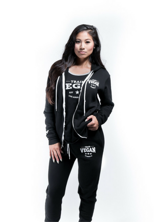 ZIP-UP HOODIE - TRAIN VEGAN (Unisex)