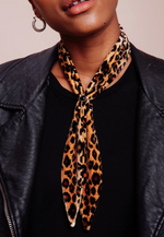 Leopard Velvet Scarf Tie