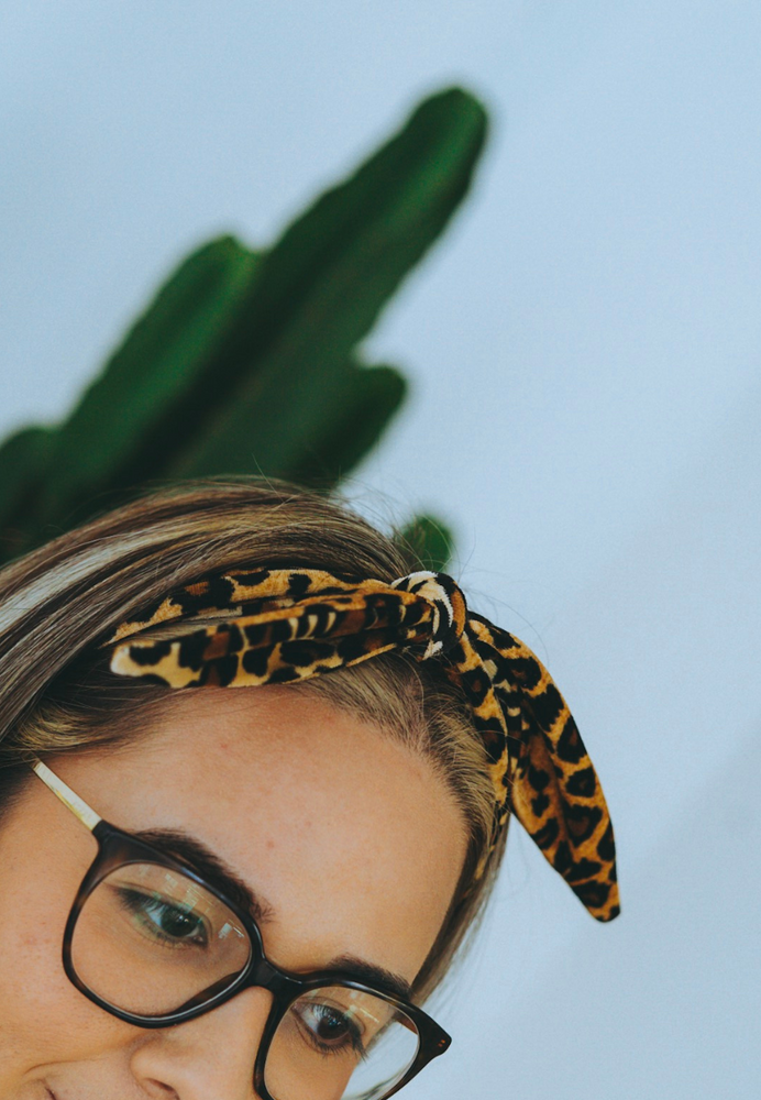 Leopard Velvet Scarf Tie
