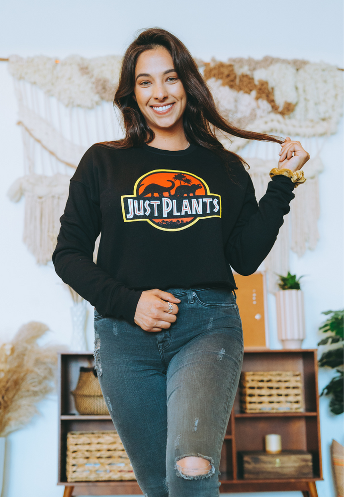 
            
                Load image into Gallery viewer, just plants vegan crop sweatshirt
            
        