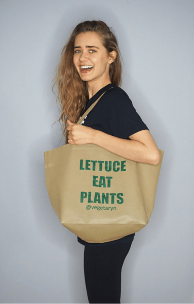 lettuce eat plants tote bag 